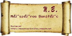 Mészáros Bonifác névjegykártya
