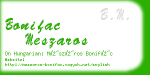 bonifac meszaros business card